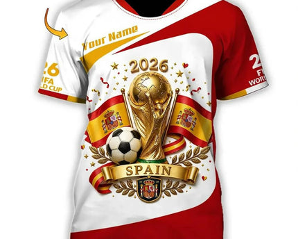 Customized Spain FIFA World Cup 2026 T-Shirt Spain 2026 World Cup Squad Shirt Fan Gear