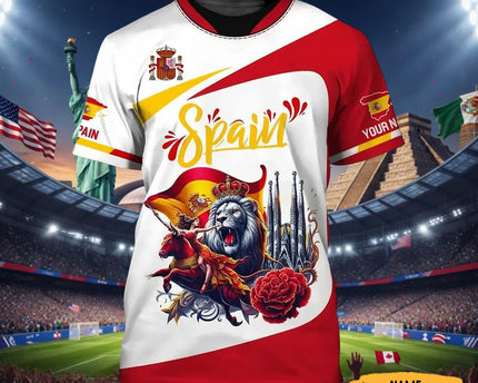 Customized Spain FIFA World Cup 2026 T-Shirt Spain World Cup 2026 Attire Soccer Fan Gift