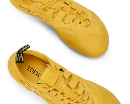Men's Grip Sneaker In Calfskin Suede Yellow Sunshine Sneakers