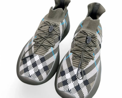 Men’s Burberry burbery Neptune Check Knit Khaki And Blue Sneaker
