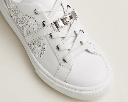 Men's Hermes Day White Sneakers