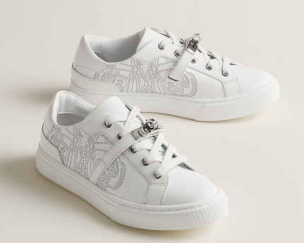 Men's Hermes Day White Sneakers