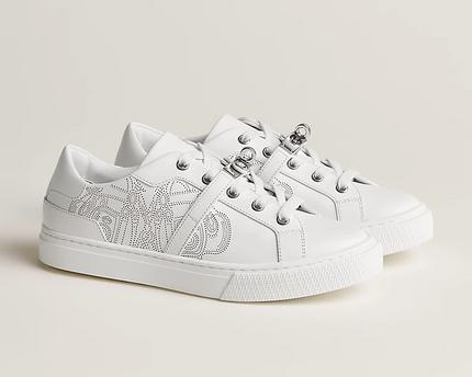 Men's Hermes Day White Sneakers