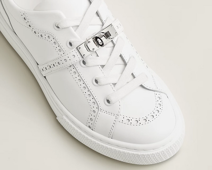 Men's Hermes Day White Sneakers