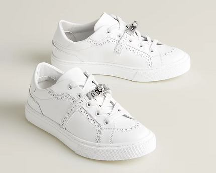 Men's Hermes Day White Sneakers