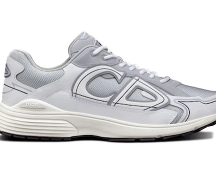 Men's Dior x Stone Island B30 Gray Mesh and White Sneakers