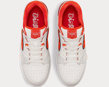 Men's Dior B57 Low-White Vermilion Red Sneakers