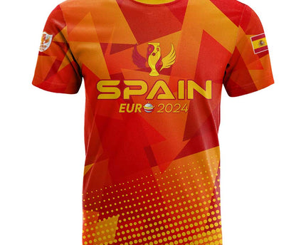 Personalized Spain Football 2024 T Shirt Trophy Wing Style