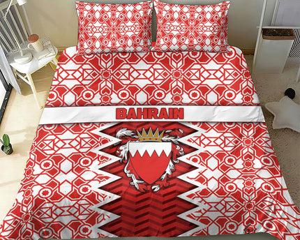 Bahrain Bedding Set Royal Coat Of Arms And Map Islamic Pattern