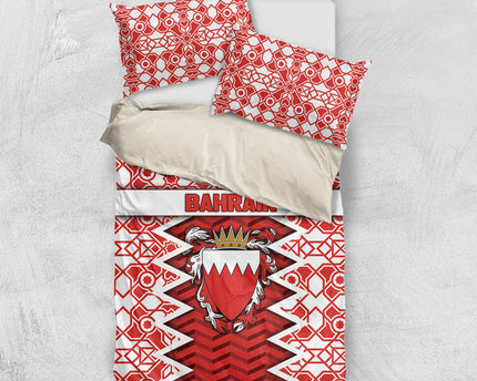 Bahrain Bedding Set Royal Coat Of Arms And Map Islamic Pattern