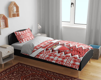 Bahrain Bedding Set Royal Coat Of Arms And Map Islamic Pattern
