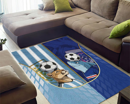 Argentine And Cape Verde Football Area Rug Split Flag Puma Shark Soccer