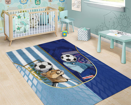 Argentine And Cape Verde Football Area Rug Split Flag Puma Shark Soccer
