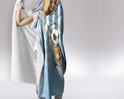 Argentine And Cape Verde Football Hooded Blanket Split Flag Puma Shark Soccer
