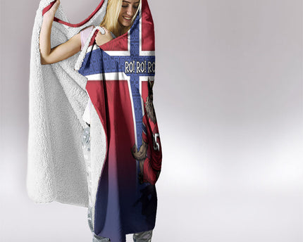 Custom Norway Football Hooded Blanket Ro Ro Meditating Viking Wolf