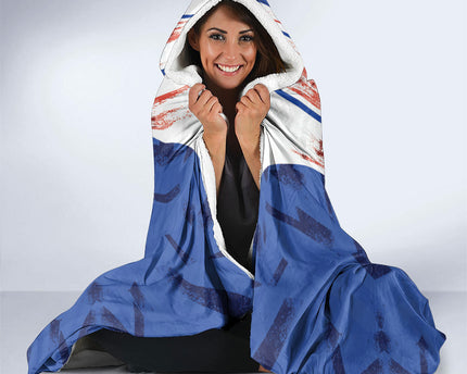 Paraguay Football Hooded Blanket Trophy Grunge Stripes