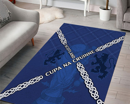 Scotland Football Area Rug Saltire Celtic Knot Lion Rampant
