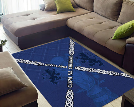 Scotland Football Area Rug Saltire Celtic Knot Lion Rampant