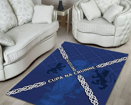 Scotland Football Area Rug Saltire Celtic Knot Lion Rampant