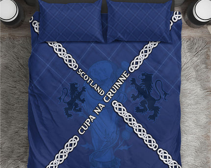 Scotland Football Bedding Set Saltire Celtic Knot Lion Rampant