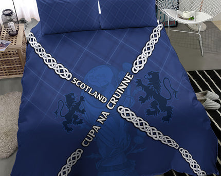 Scotland Football Bedding Set Saltire Celtic Knot Lion Rampant