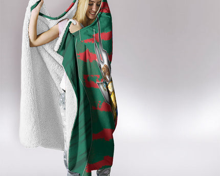 Mexico And Korean Football Hooded Blanket Split Flag Golden Trophy Grunge