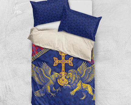 Armenia Bedding Set Golden Eagle And Lion Khachkar