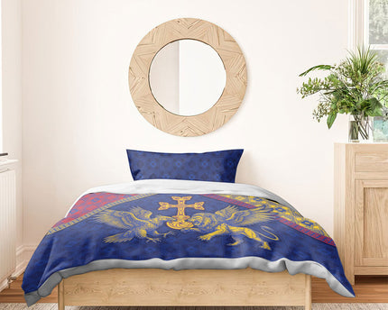 Armenia Bedding Set Golden Eagle And Lion Khachkar