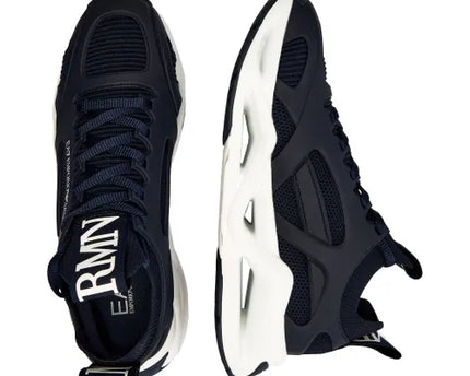 Men's Ea7 Emporio Armani Sneakers With Mesh Panels Black Sneakers
