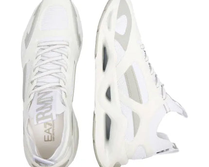 Men's Ea7 Emporio Armani Sneakers With Mesh Panels White Sneakers