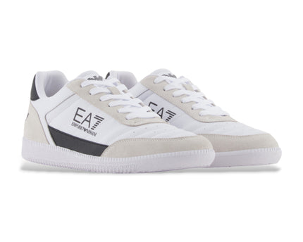 Men's Ea7 Heritage Leather White Sneakers