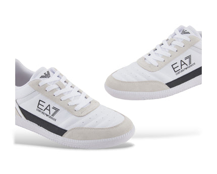 Men's Ea7 Heritage Leather White Sneakers