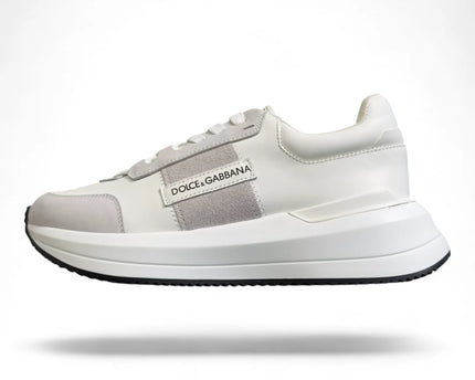 Men's Dolce & Gabbana Low-Top Platform White Sneakers