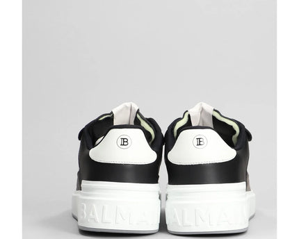 Men's Balmain B Court Sneakers In Black Leather Sneaker
