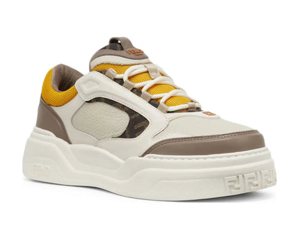 Men's FENDI Sneaker Fendi Force White Brown Yellow Sneakers