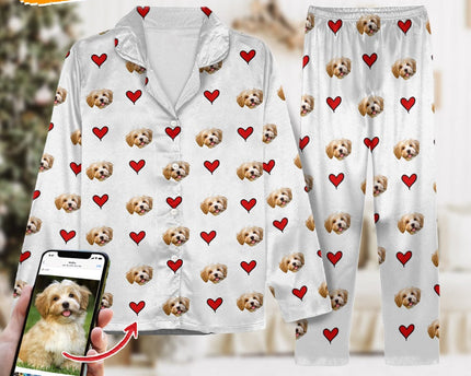 Custom Dog Cat Photo With Icon Decoration Pet Pajamas