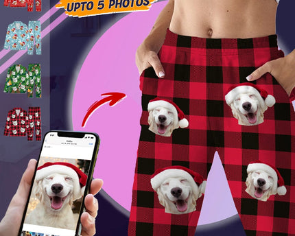 Custom Photo Christmas Dog Pajamas