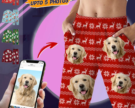 Custom Photo Christmas Dog Pajamas