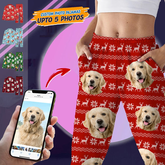 Custom Photo Christmas Dog Pajamas