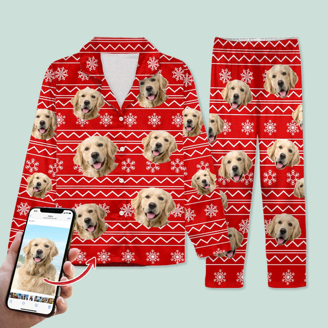 Custom Photo Christmas Dog Pajamas