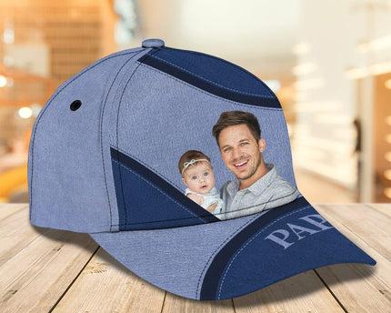Custom Photo Daddy Grandpa Father's Day Classic Cap