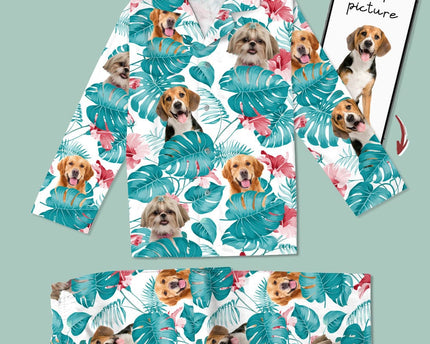Custom Photo Dog and Cat Pajamas Christmas