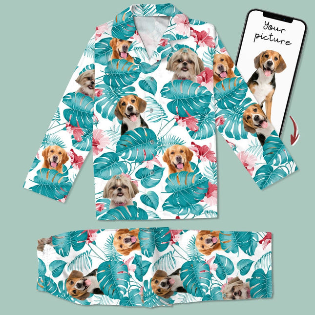 Custom Photo Dog and Cat Pajamas Christmas