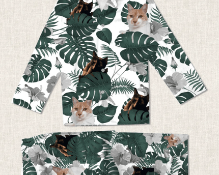Custom Photo Dog and Cat Pajamas Christmas