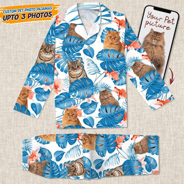 Custom Photo Dog and Cat Pajamas Christmas