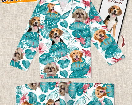 Custom Photo Dog and Cat Pajamas Christmas