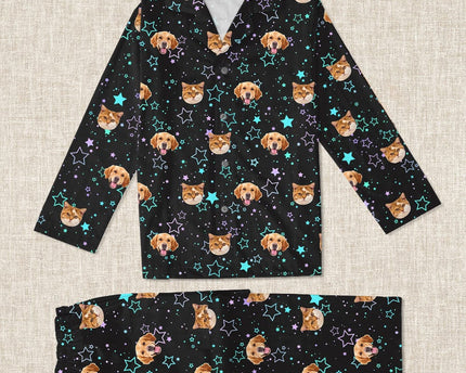 Custom Photo Dog Cat And Face Pajamas