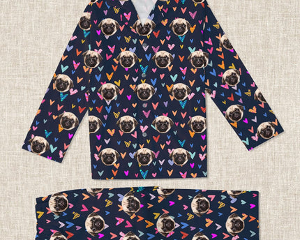 Custom Photo Dog Cat And Face Pajamas