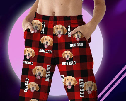 Custom Photo Dog Cat Mom Dad Flannel Pajamas