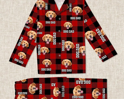 Custom Photo Dog Cat Mom Dad Flannel Pajamas